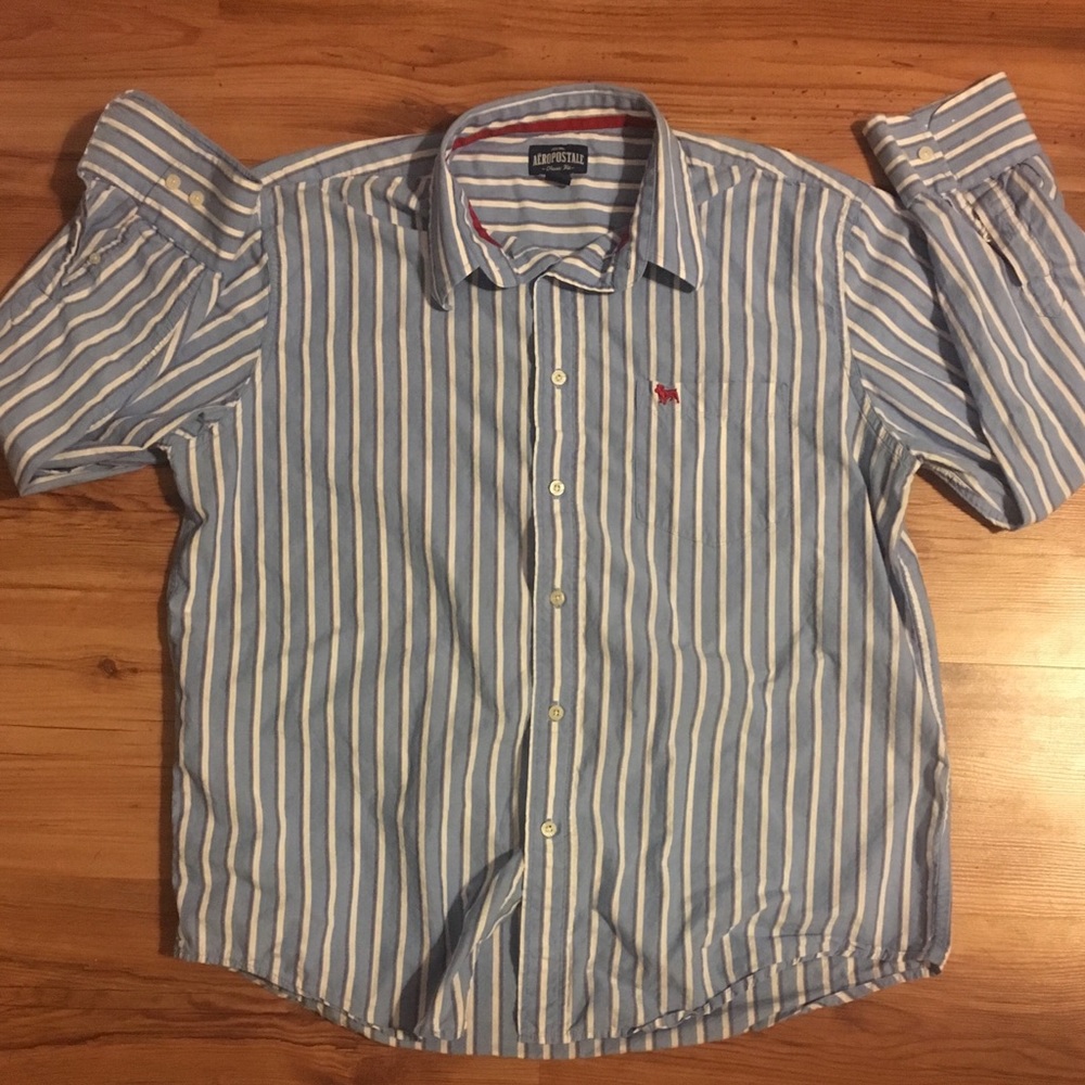 Aeropostale men’s L/S button-up shirt blue size L